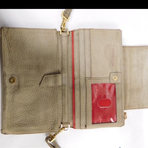 Women’s Hammitt Levy Pewter Nubuck With Red Lining Crossbody Wallet - Picture 6 of 8